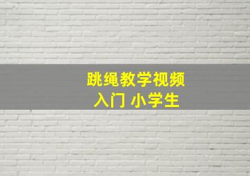 跳绳教学视频 入门 小学生